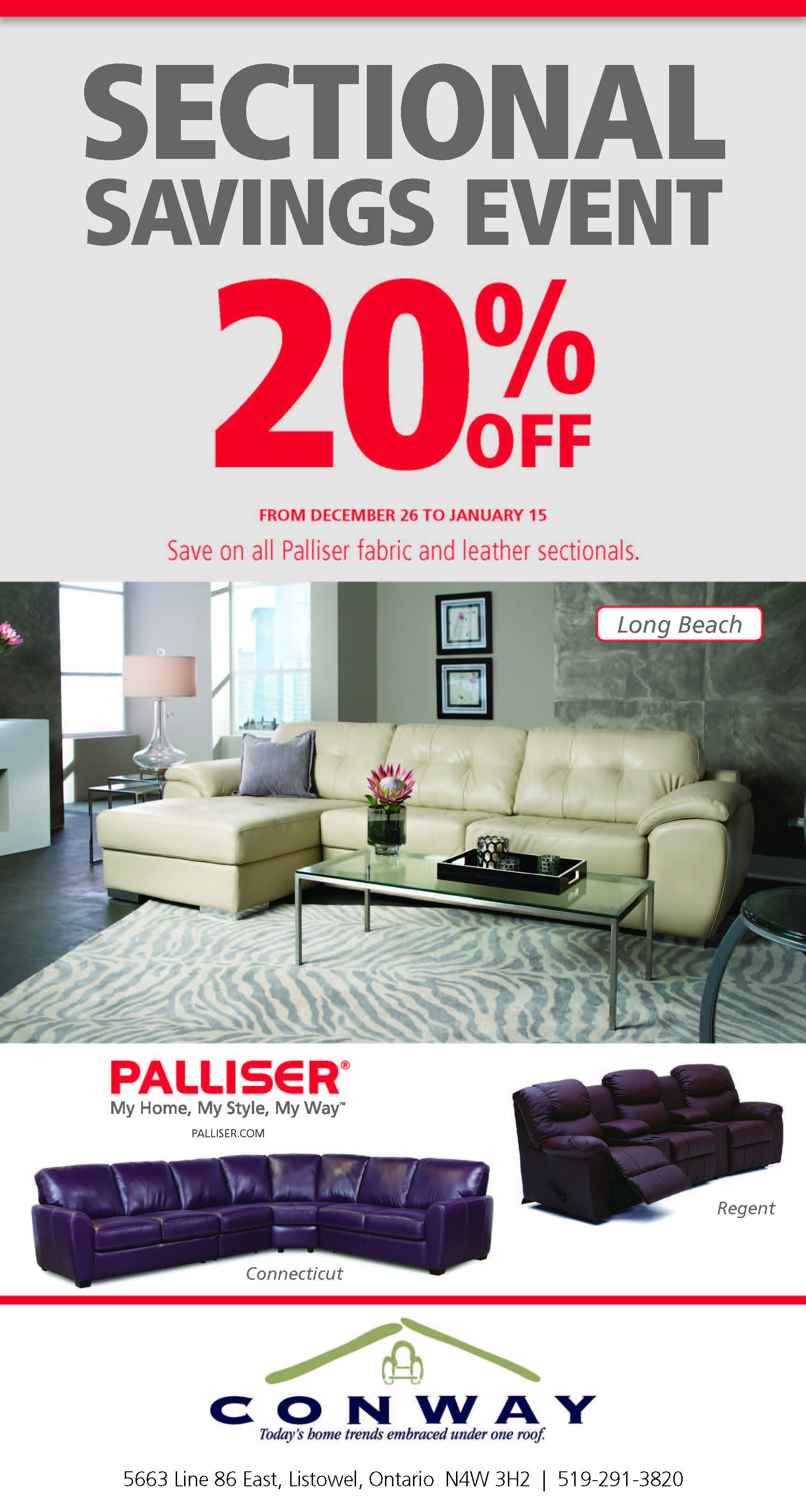 Furniture Promotions and Sales in Listowel Ontario Conway Furniture